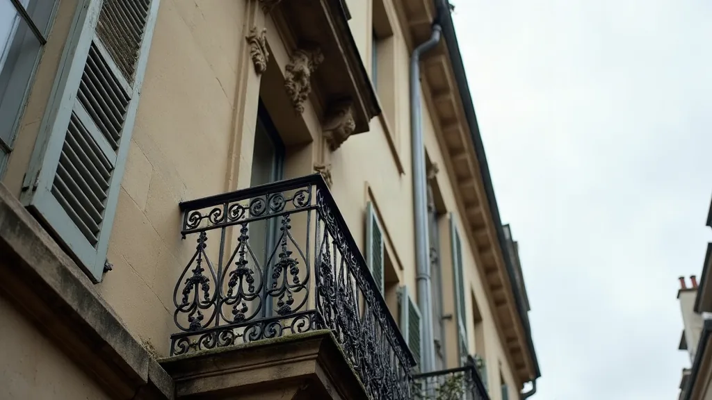Séparation de biens : le régime qui protège… jusqu'à ce qu'il vous lâche Détail architectural d'un immeuble français sous un ciel couvert, symbole du patrimoine immobilier d'un couple